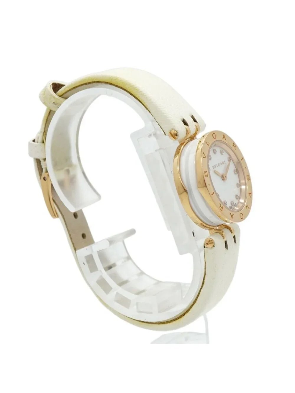 Bvlgari 18k Pink Gold Diamond White Dial Watch
